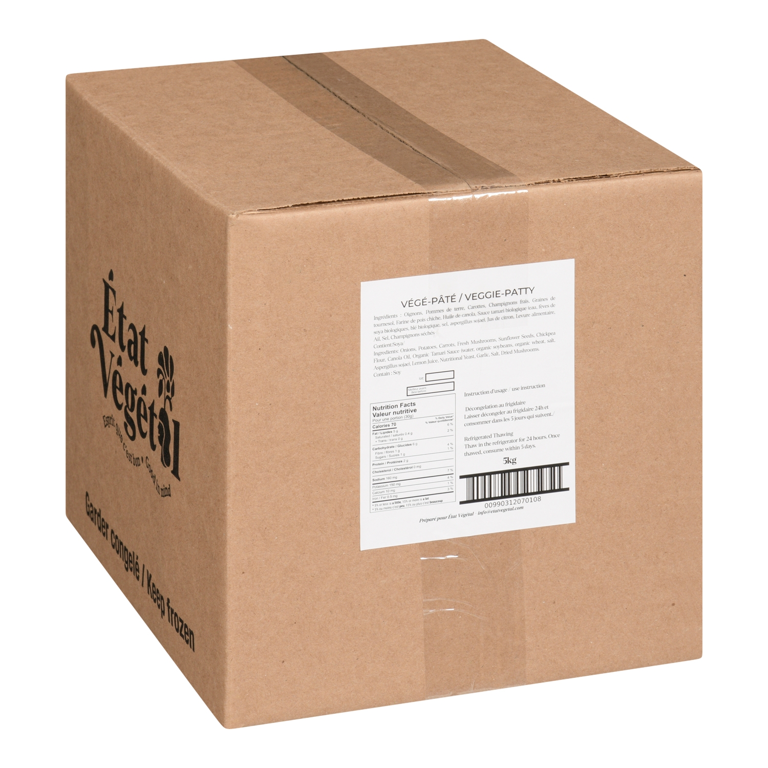 Végé-pâté, caisse de 5 kg
