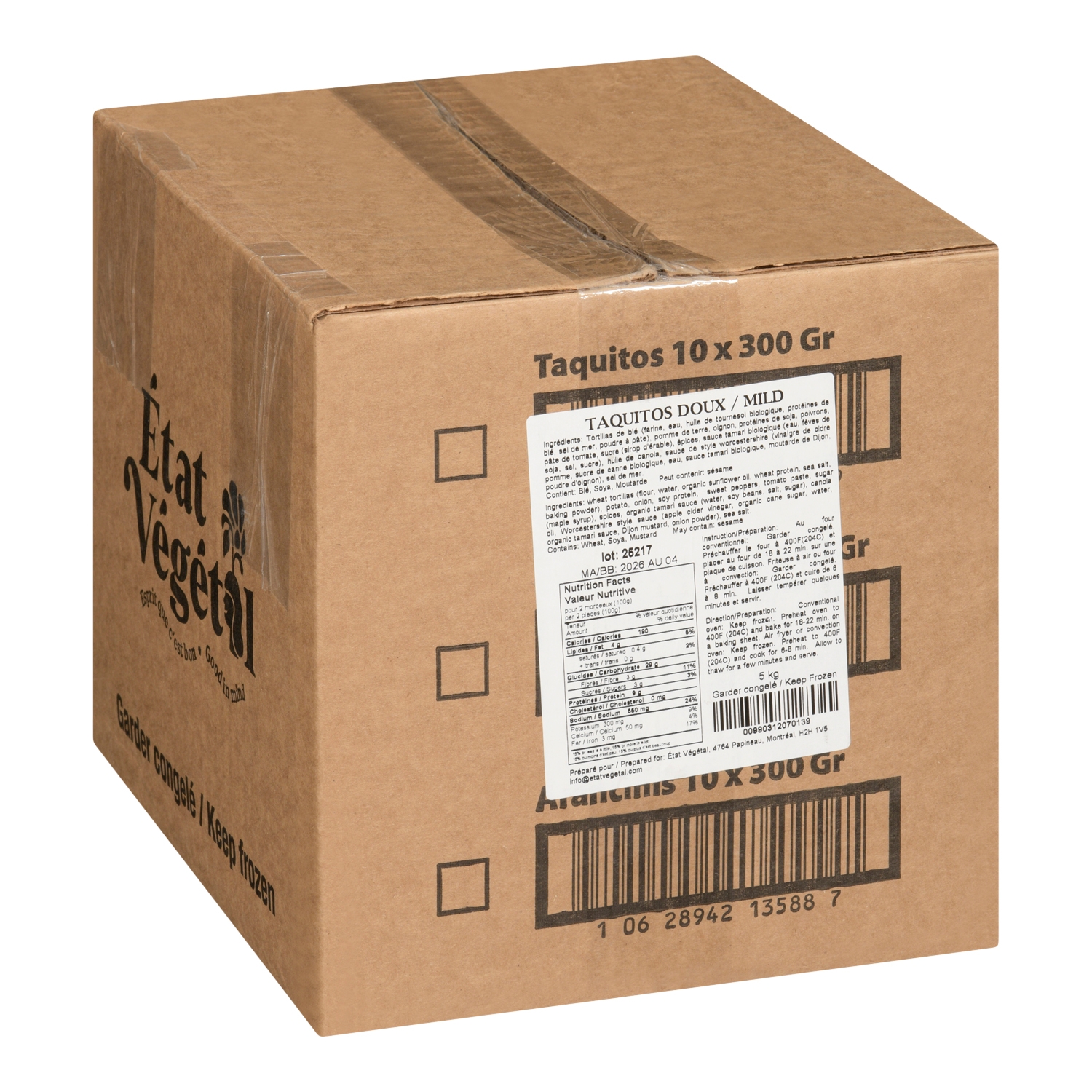 Taquitos, caisse de 5 kg